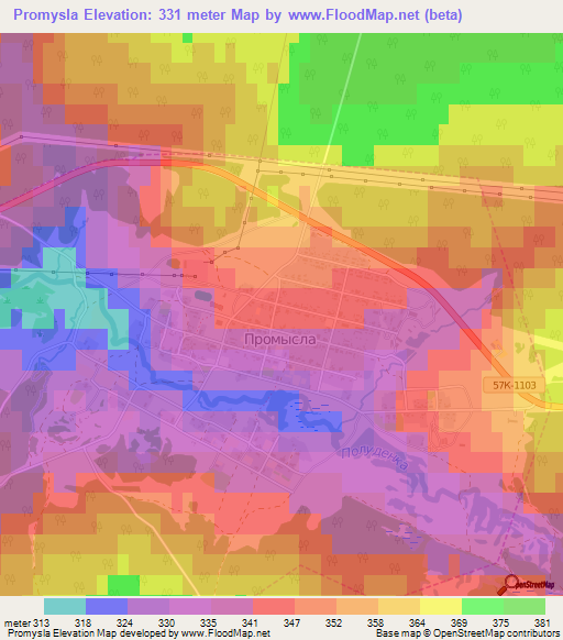 Promysla,Russia Elevation Map