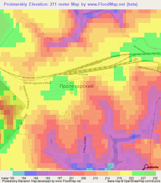 Proletarskiy,Russia Elevation Map