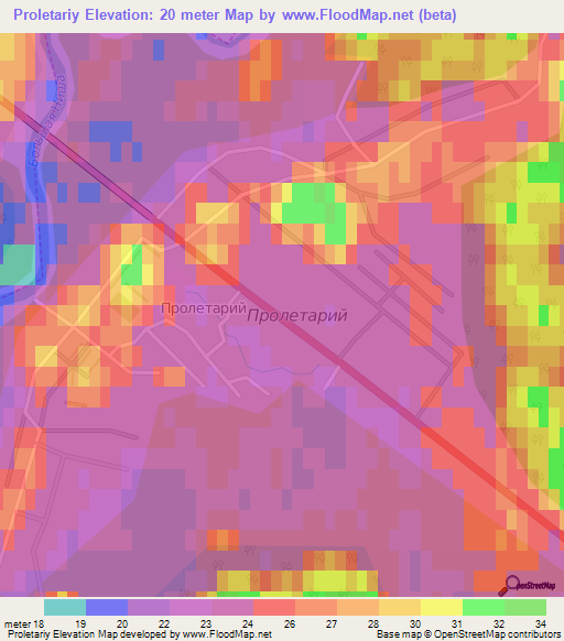 Proletariy,Russia Elevation Map