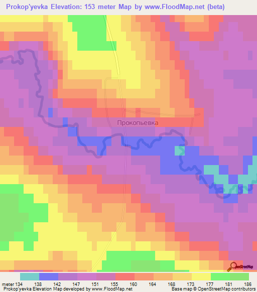 Prokop'yevka,Russia Elevation Map