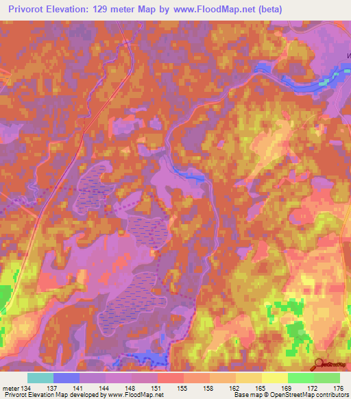 Privorot,Russia Elevation Map