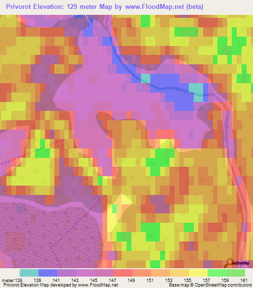 Privorot,Russia Elevation Map