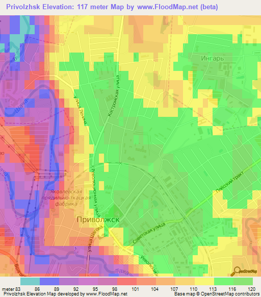 Privolzhsk,Russia Elevation Map