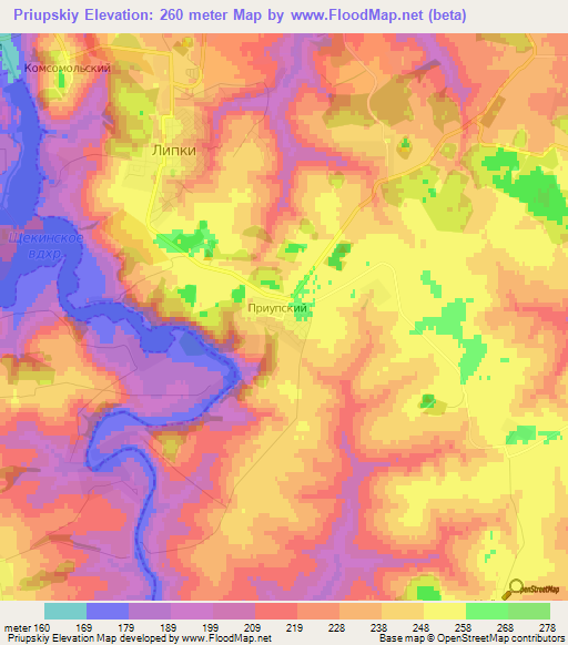 Priupskiy,Russia Elevation Map