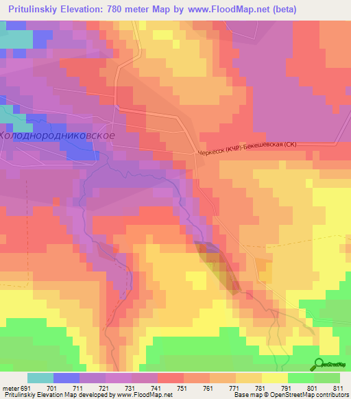 Pritulinskiy,Russia Elevation Map