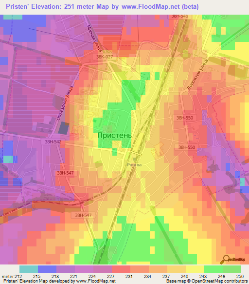 Pristen',Russia Elevation Map