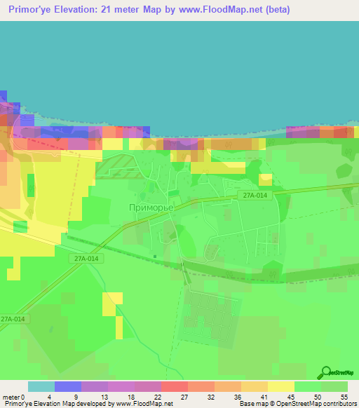 Primor'ye,Russia Elevation Map