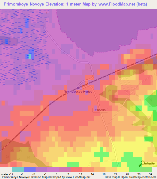 Primorskoye Novoye,Russia Elevation Map