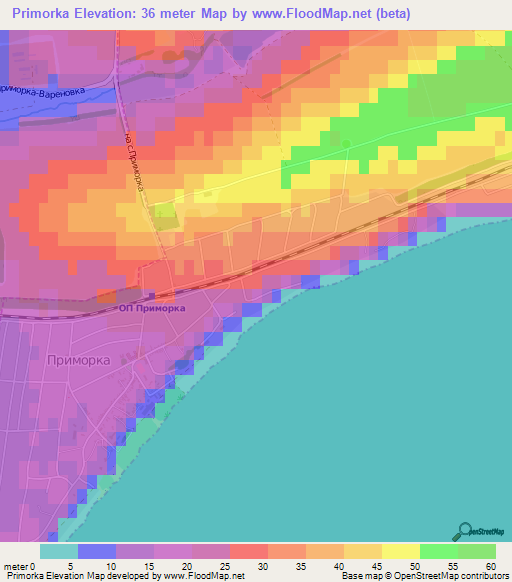 Primorka,Russia Elevation Map