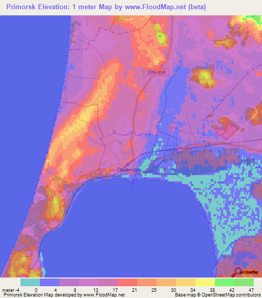 Primorsk,Russia Elevation Map