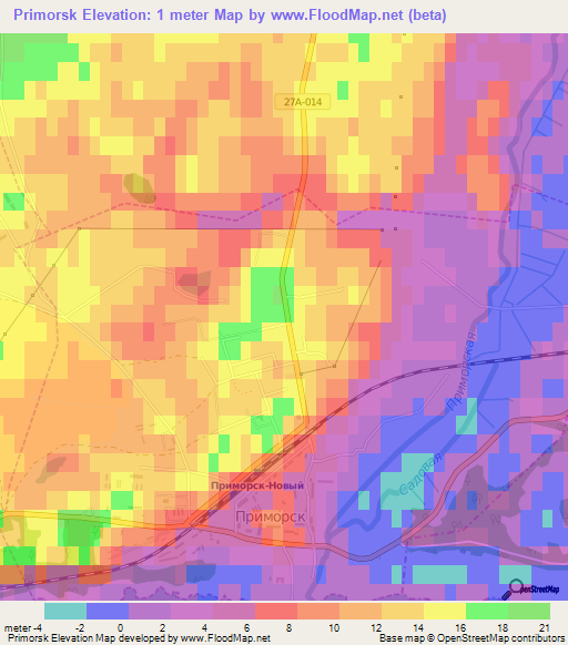Primorsk,Russia Elevation Map