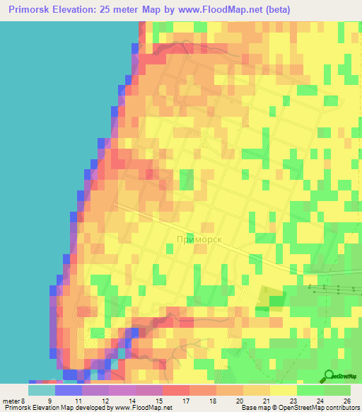 Primorsk,Russia Elevation Map