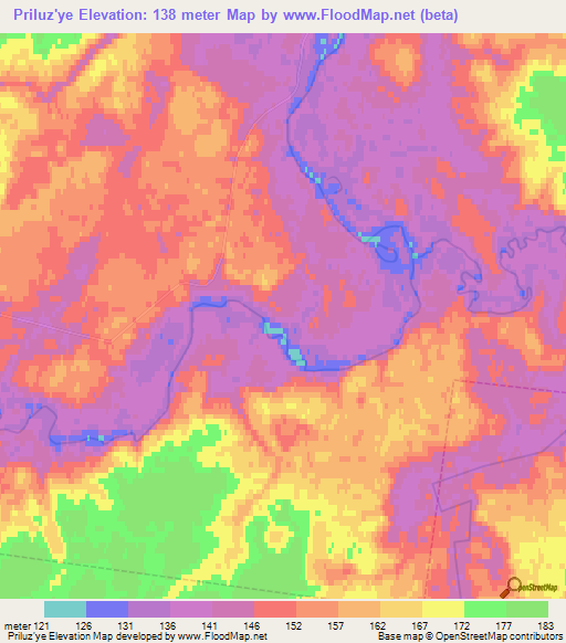 Priluz'ye,Russia Elevation Map