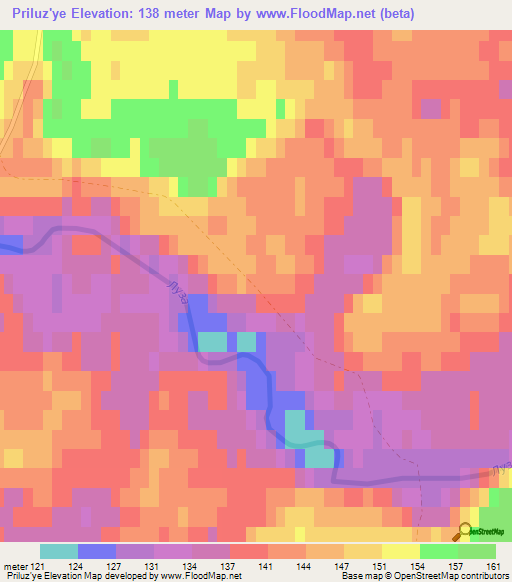 Priluz'ye,Russia Elevation Map