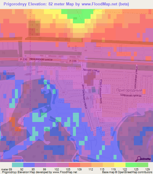 Prigorodnyy,Russia Elevation Map