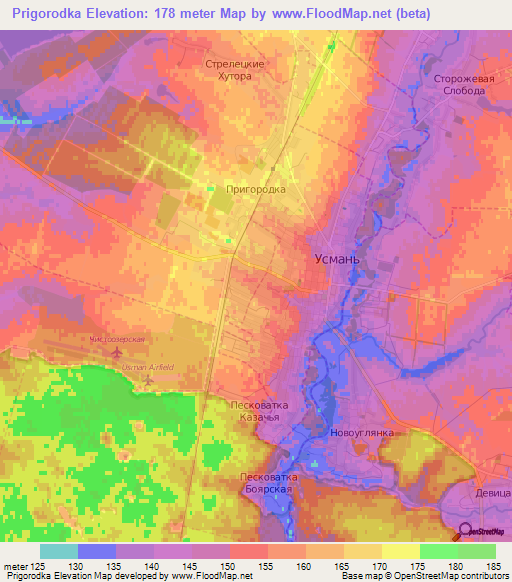 Prigorodka,Russia Elevation Map