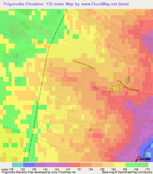 Prigorodka,Russia Elevation Map