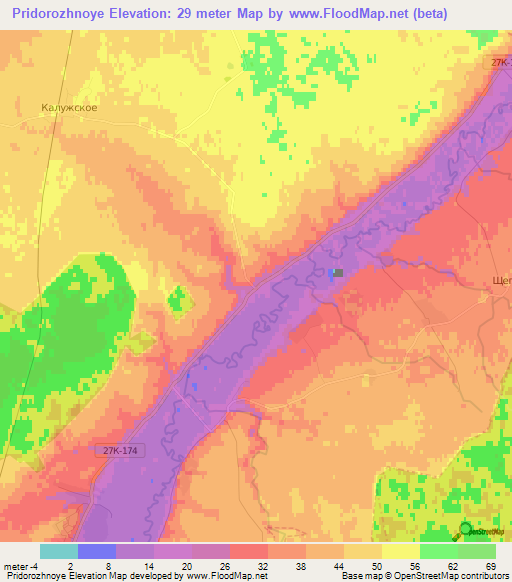 Pridorozhnoye,Russia Elevation Map