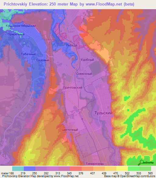 Prichtovskiy,Russia Elevation Map