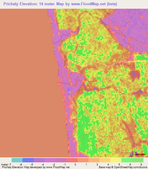 Prichaly,Russia Elevation Map