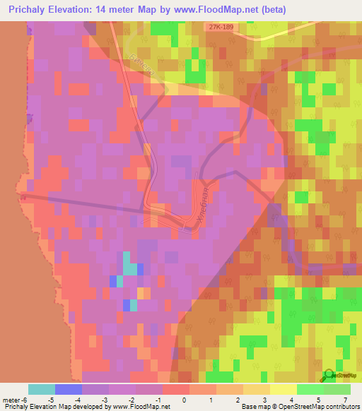 Prichaly,Russia Elevation Map