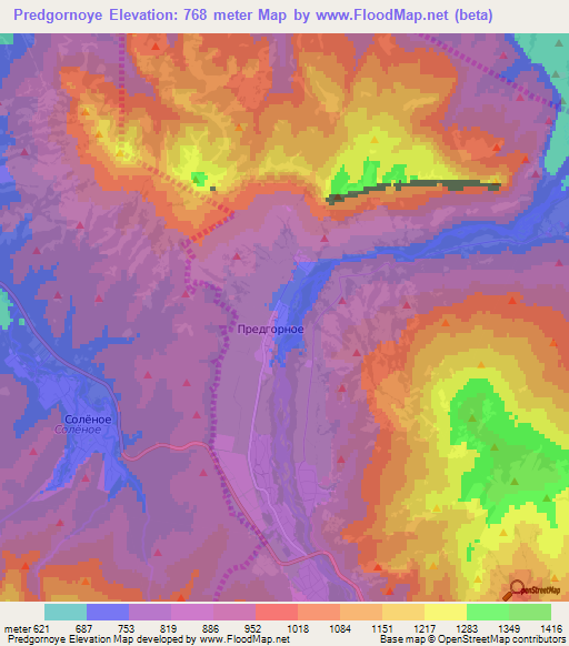 Predgornoye,Russia Elevation Map