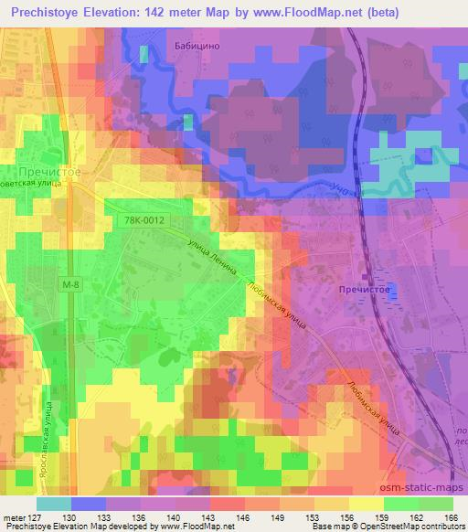 Prechistoye,Russia Elevation Map