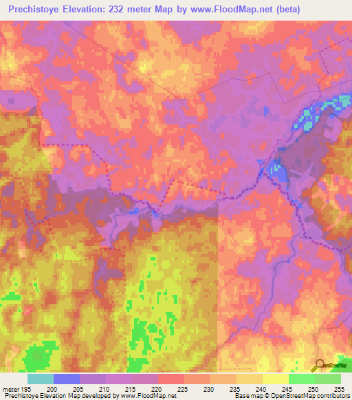 Prechistoye,Russia Elevation Map