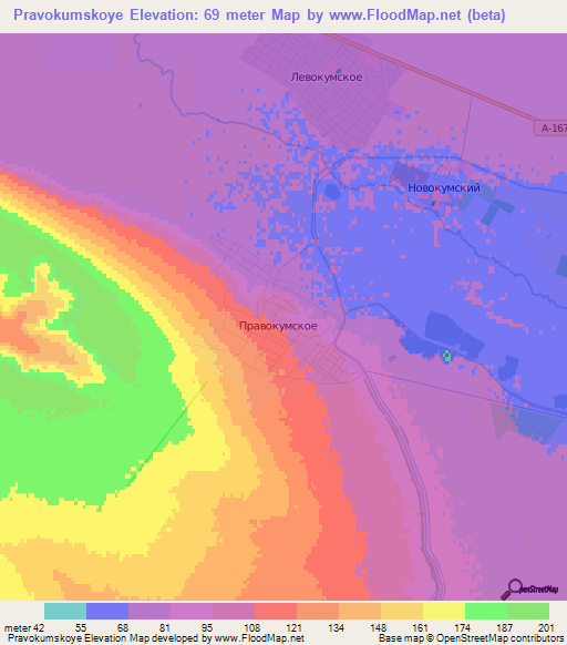 Pravokumskoye,Russia Elevation Map