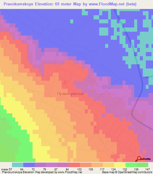 Pravokumskoye,Russia Elevation Map