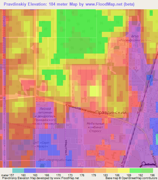 Pravdinskiy,Russia Elevation Map