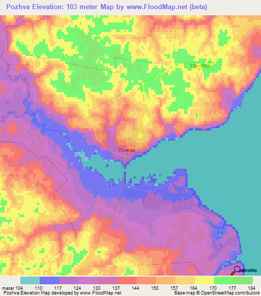 Pozhva,Russia Elevation Map