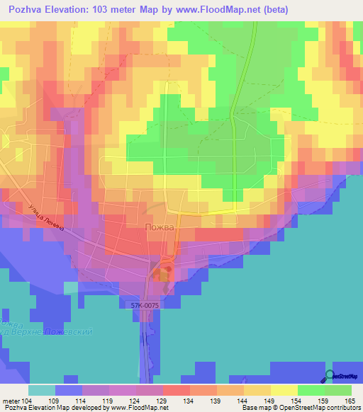 Pozhva,Russia Elevation Map