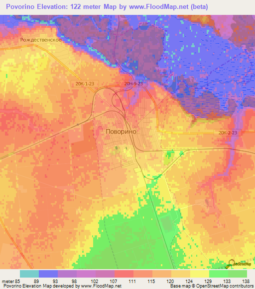 Povorino,Russia Elevation Map