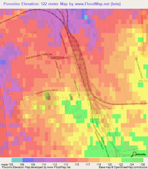 Povorino,Russia Elevation Map