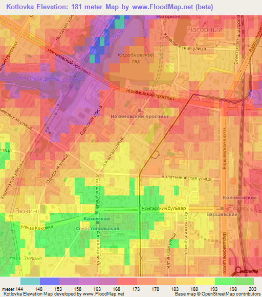Kotlovka,Russia Elevation Map