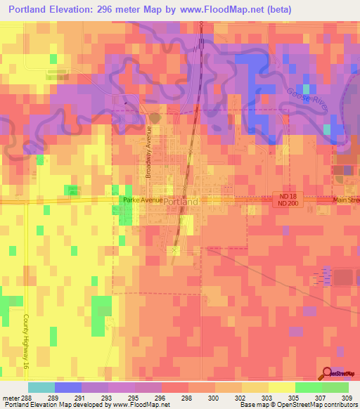 Elevation Of Portlandus Elevation Map Topography Contour