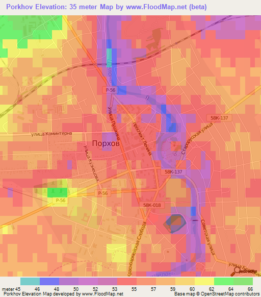 Porkhov,Russia Elevation Map