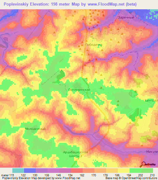 Poplevinskiy,Russia Elevation Map