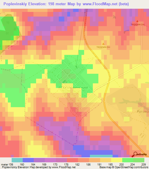 Poplevinskiy,Russia Elevation Map