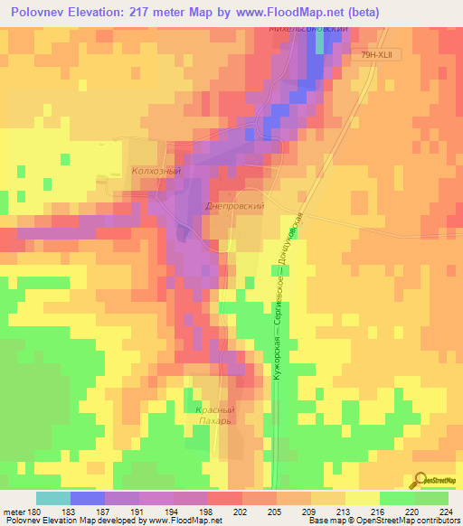 Polovnev,Russia Elevation Map