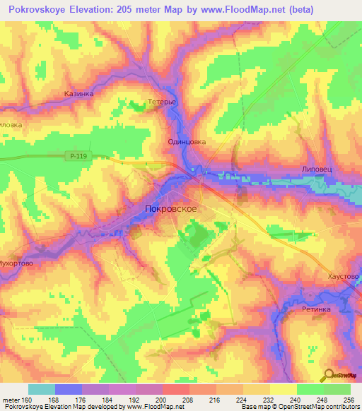 Pokrovskoye,Russia Elevation Map