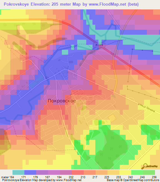 Pokrovskoye,Russia Elevation Map