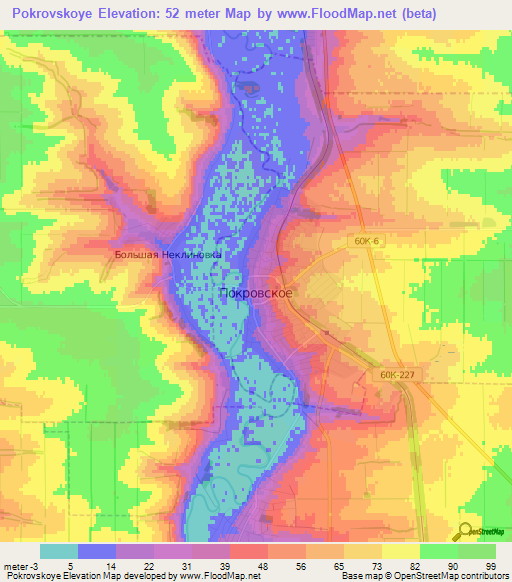 Pokrovskoye,Russia Elevation Map