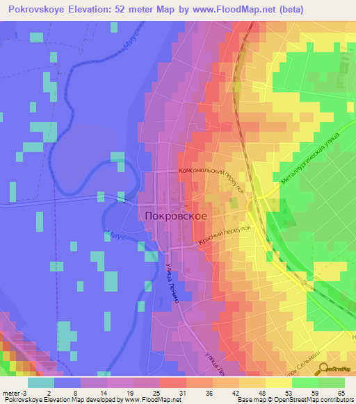 Pokrovskoye,Russia Elevation Map