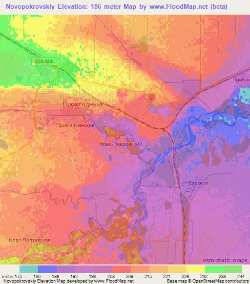 Novopokrovskiy,Russia Elevation Map