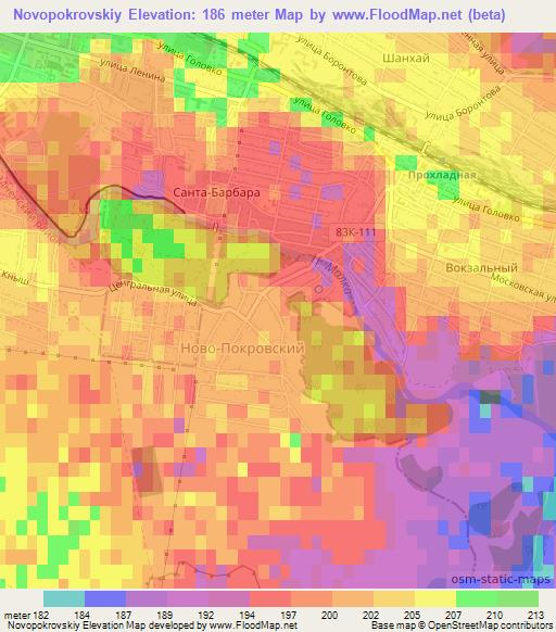Novopokrovskiy,Russia Elevation Map