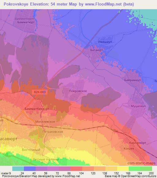 Pokrovskoye,Russia Elevation Map