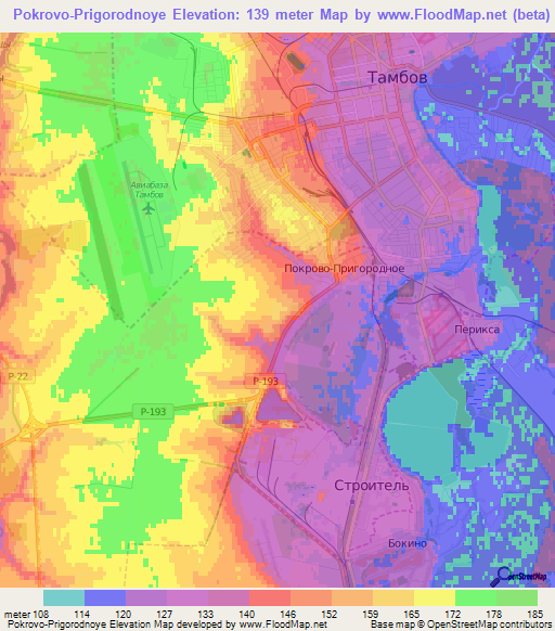 Pokrovo-Prigorodnoye,Russia Elevation Map