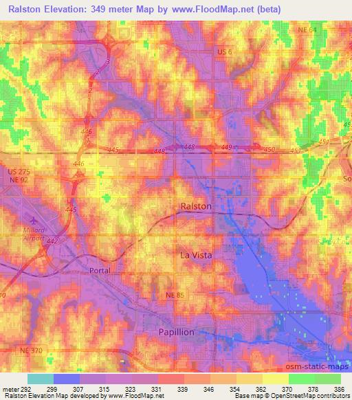 Ralston,US Elevation Map